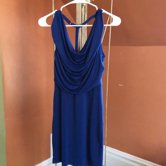 Blue cocktail dress with gold clasp on the back! - Picture 2 of 2